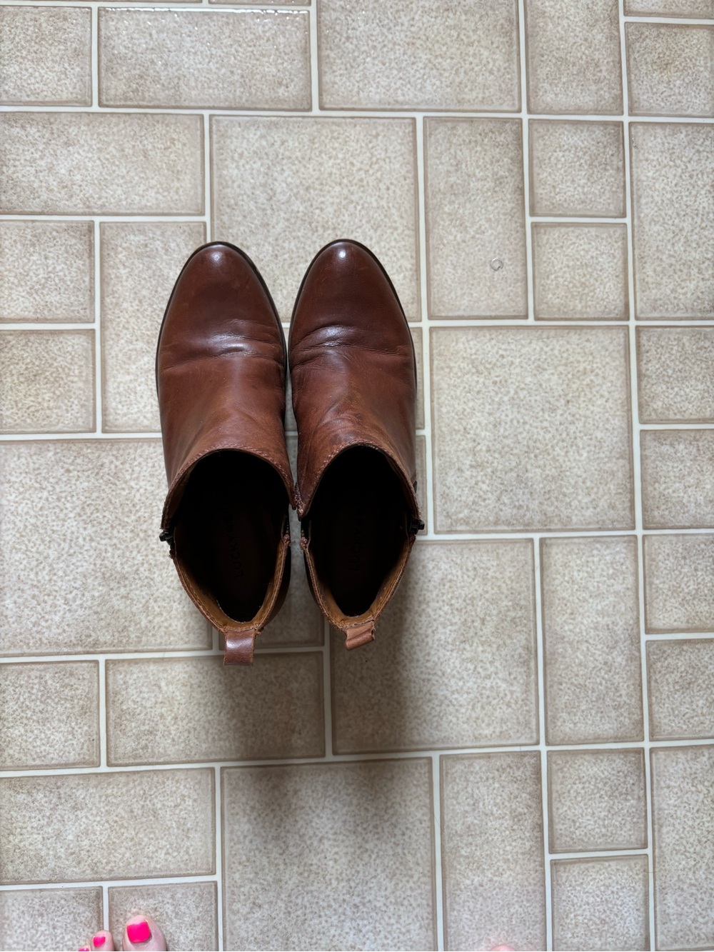Lucky Brand Brown Leather Ankle Booties